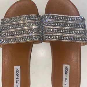 Sparkly Steve Madden Slides, womens size 9